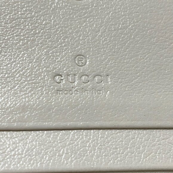 Auth GUCCI GG Marmont 573811 Cream Black Leather - Bifold Wallet - Picture 7 of 7